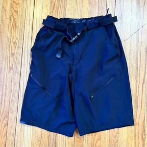 Zoic Mens Small Black Mountain Bike Elastic Waist Cycling Cargo Shorts No Liner